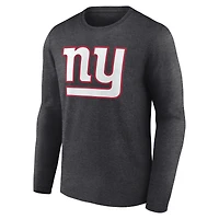 Men's Logo Athletic Charcoal New York Giants Primary Long Sleeve T-Shirt