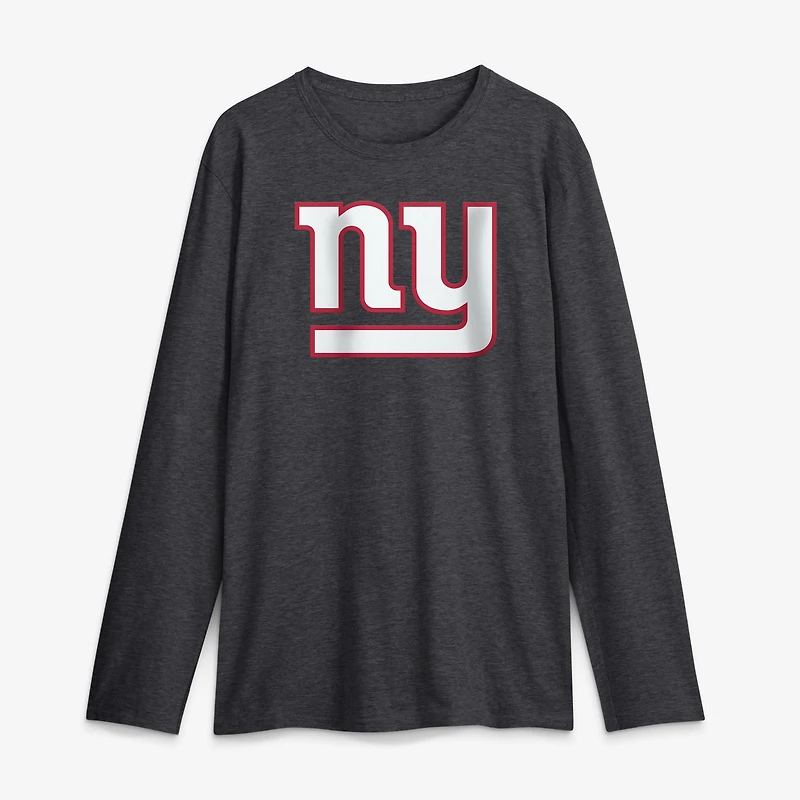 Men's Logo Athletic Charcoal New York Giants Primary Long Sleeve T-Shirt