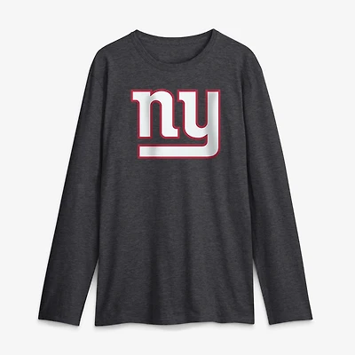 Men's Logo Athletic Charcoal New York Giants Primary Long Sleeve T-Shirt