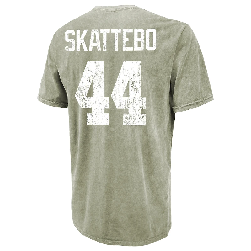 T-shirt homme Majestic Threads Cam Skattebo vert mousse New York Giants, délavage minéral, nom et numéro