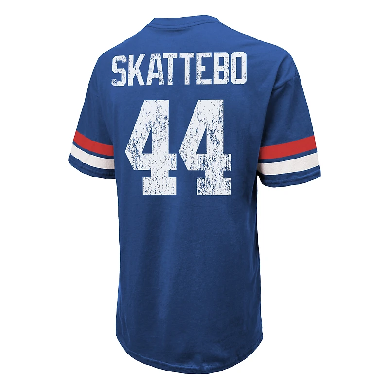 Men's Majestic Threads Cam Skattebo Royal New York Giants  Oversized T-Shirt