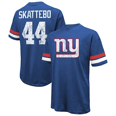 Men's Majestic Threads Cam Skattebo Royal New York Giants  Oversized T-Shirt