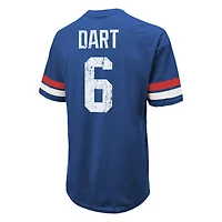 Men's Majestic Threads Jaxson Dart Royal New York Giants  Oversized T-Shirt