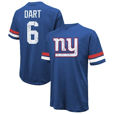 Men's Majestic Threads Jaxson Dart Royal New York Giants  Oversized T-Shirt