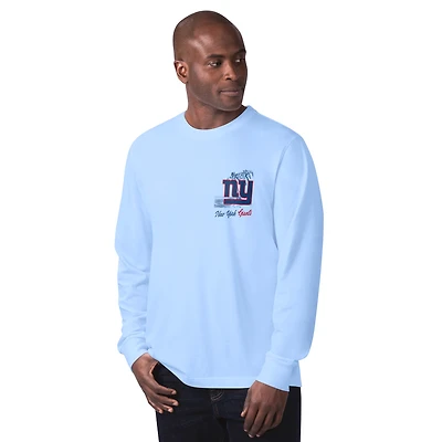 T-shirt à manches longues bleu clair Margaritaville pour homme, New York Giants, « It's Five O'Clock Somewhere »