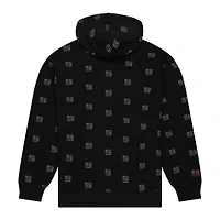Men's Mitchell & Ness Black New York Giants Allover Print Fleece Pullover Hoodie