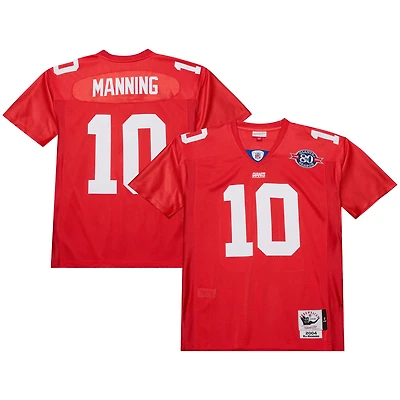 Maillot de joueur retraité authentique Mitchell & Ness Eli Manning rouge New York Giants 2004 pour homme