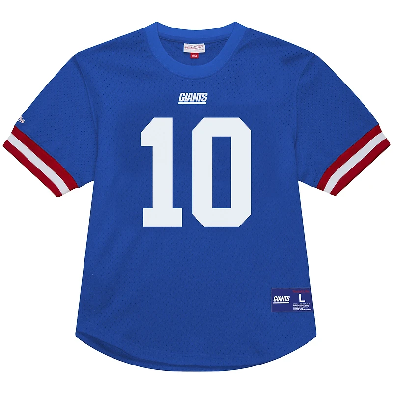Haut en maille pour homme Mitchell & Ness Eli Manning Royal New York Giants, joueur retraité, nom et numéro