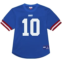 Haut en maille pour homme Mitchell & Ness Eli Manning Royal New York Giants, joueur retraité, nom et numéro