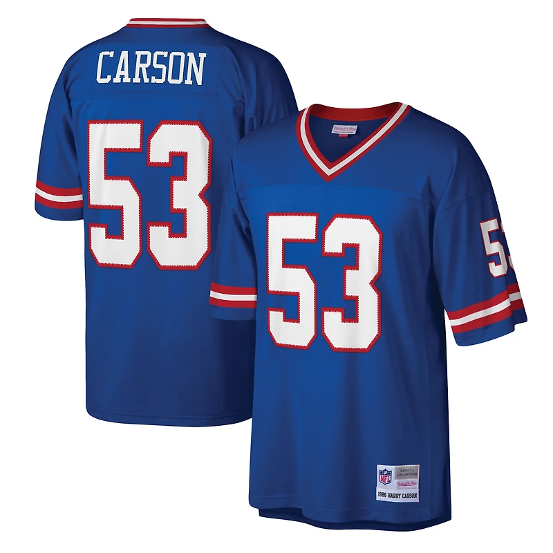 Maillot pour homme Mitchell & Ness Harry Carson Royal New York Giants Legacy Replica