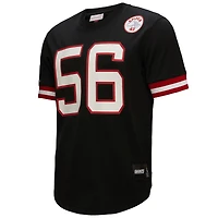 Haut noir avec nom et numéro de joueur en maille Mitchell & Ness Lawrence Taylor des New York Giants pour hommes