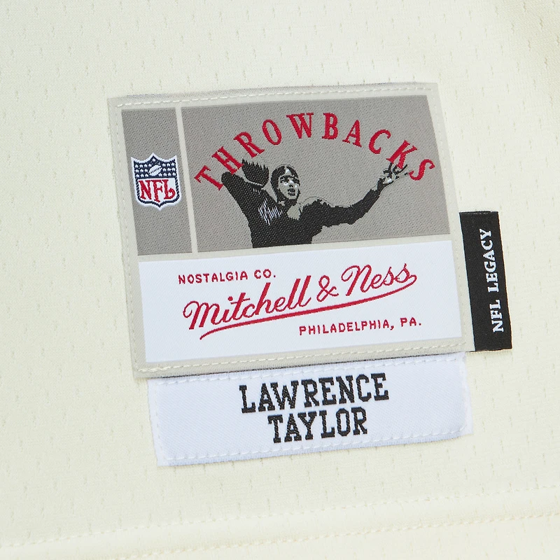 Maillot Mitchell & Ness Lawrence Taylor crème New York Giants Chainstitch Legacy pour hommes