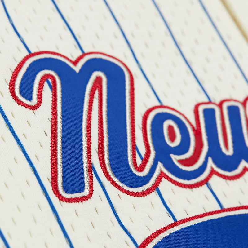 Men's Mitchell & Ness Lawrence Taylor Cream New York Giants Name Number Mesh Button-Up Baseball Jersey