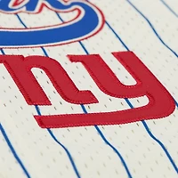 Men's Mitchell & Ness Lawrence Taylor Cream New York Giants Name Number Mesh Button-Up Baseball Jersey