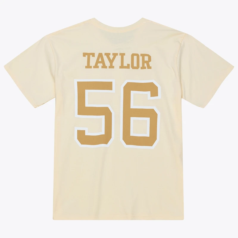 Men's Mitchell & Ness Lawrence Taylor Cream New York Giants Sandman Name Number T-Shirt