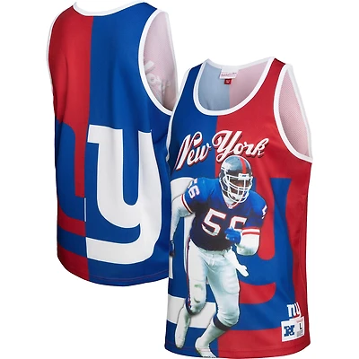Débardeur Mitchell & Ness pour homme, coloris royal/rouge, motif Lawrence Taylor, joueur retraité des New York Giants