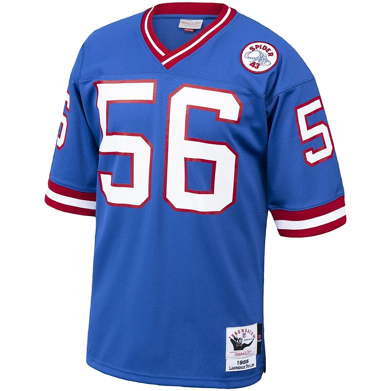 Maillot Mitchell & Ness Lawrence Taylor Royal New York Giants 1986 Authentique Rétro, Retraité