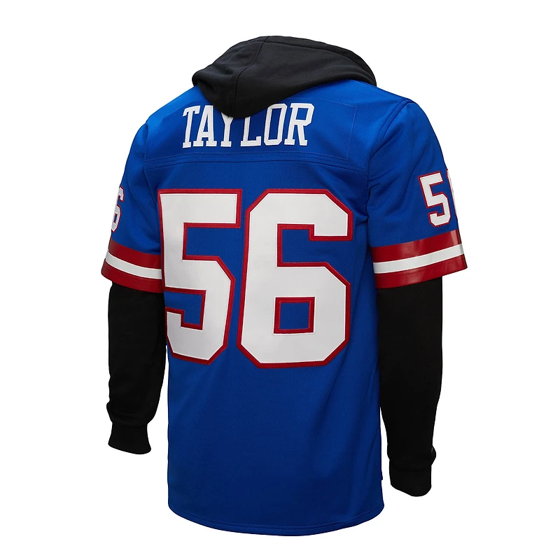 Men's Mitchell & Ness Lawrence Taylor Royal New York Giants Player Name Number Hoodie Legacy Jersey