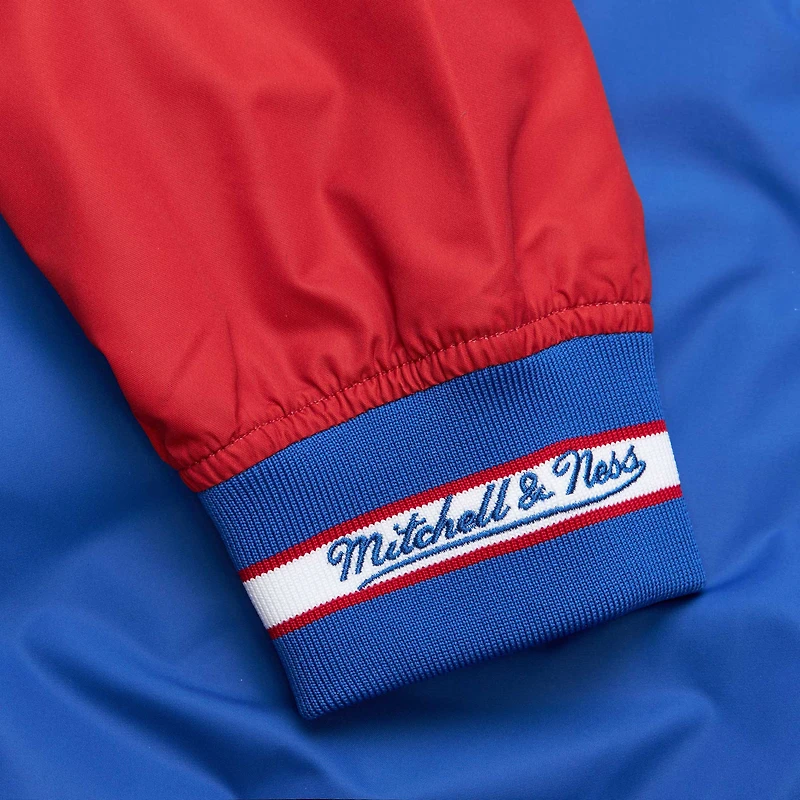Veste en satin entièrement zippée à motif joueur retraité Lawrence Taylor Royal de Mitchell & Ness pour homme des New York Giants