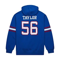 Sweat à capuche pour homme Mitchell & Ness Lawrence Taylor Royal New York Giants avec nom et numéro de joueur retraité