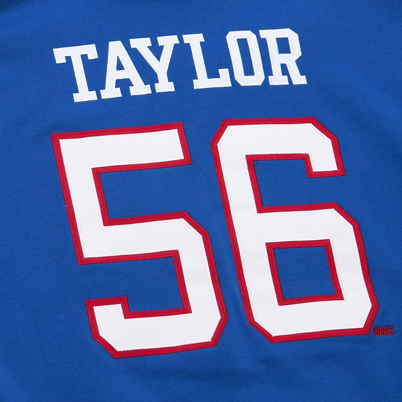 Sweat à capuche pour homme Mitchell & Ness Lawrence Taylor Royal New York Giants avec nom et numéro de joueur retraité