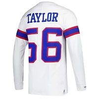Haut à manches longues blanc Mitchell & Ness Lawrence Taylor des Giants de New York pour hommes, nom et numéro du joueur retraité