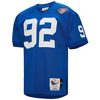 Maillot authentique rétro Mitchell & Ness Michael Strahan Royal des Giants de New York 1994, porté par un joueur retraité.