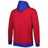 Men's Mitchell & Ness Red/Royal New York Giants Big Tall Face Pullover Hoodie