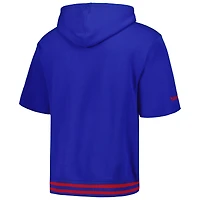 Chandail à capuchon manches courtes d'avant-match des Royal New York Giants Mitchell & Ness pour hommes