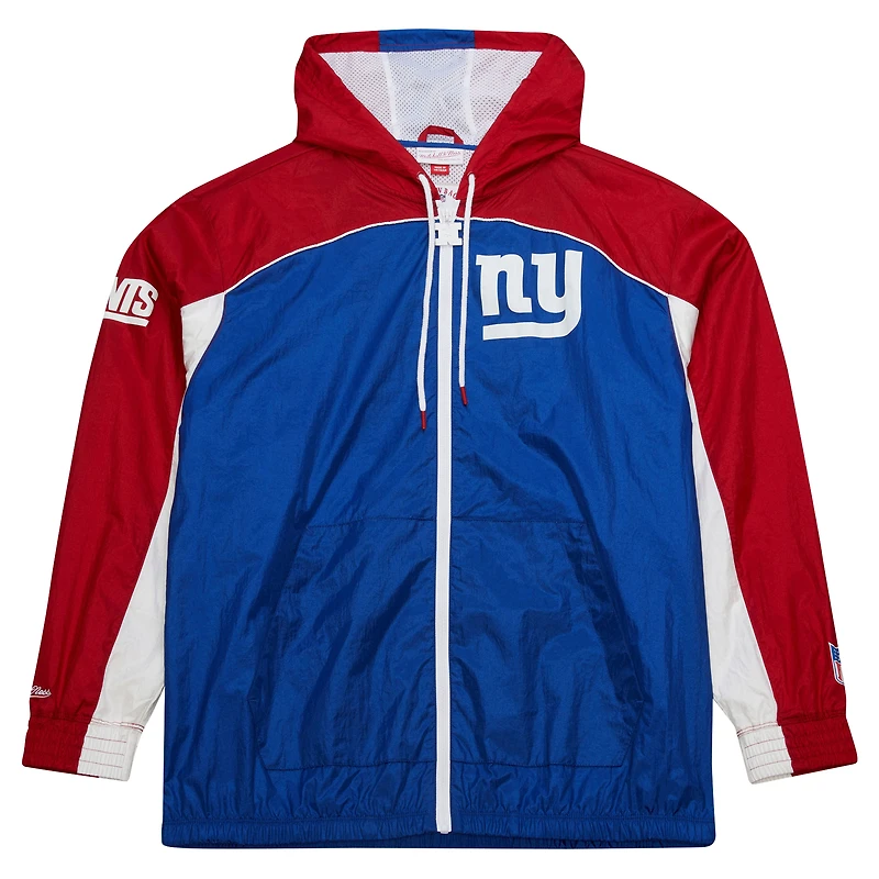 Men's Mitchell & Ness White New York Giants Big Shot Premium Full-Zip Windbreaker
