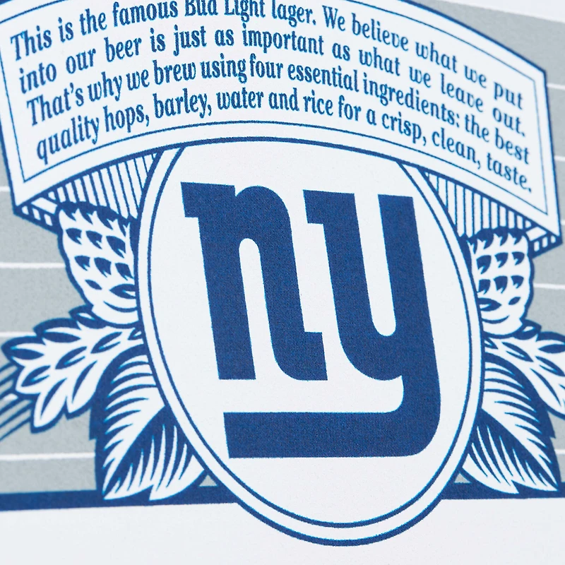 Sweat-shirt à capuche blanc The Crest des New York Giants de Mitchell & Ness x Bud Light pour homme