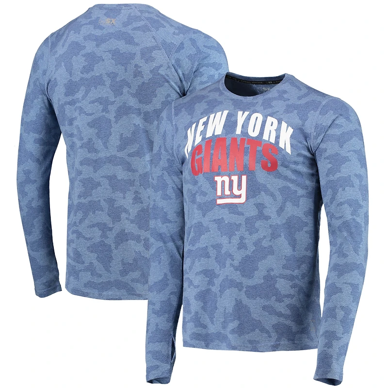 MSX by Michael Strahan Royal New York Giants Camo Performance T-shirt à manches longues pour homme