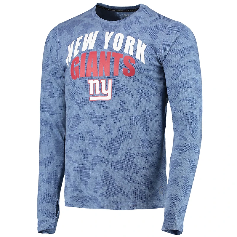 MSX by Michael Strahan Royal New York Giants Camo Performance T-shirt à manches longues pour homme