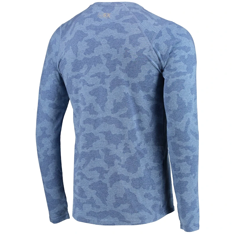 MSX by Michael Strahan Royal New York Giants Camo Performance T-shirt à manches longues pour homme