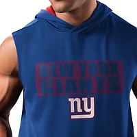 Men's MSX by Michael Strahan Royal New York Giants Marathon Sleeveless Pullover Hoodie