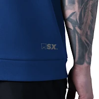 Men's MSX by Michael Strahan Royal New York Giants Tri-Blend Rebound Sleeveless Hoodie