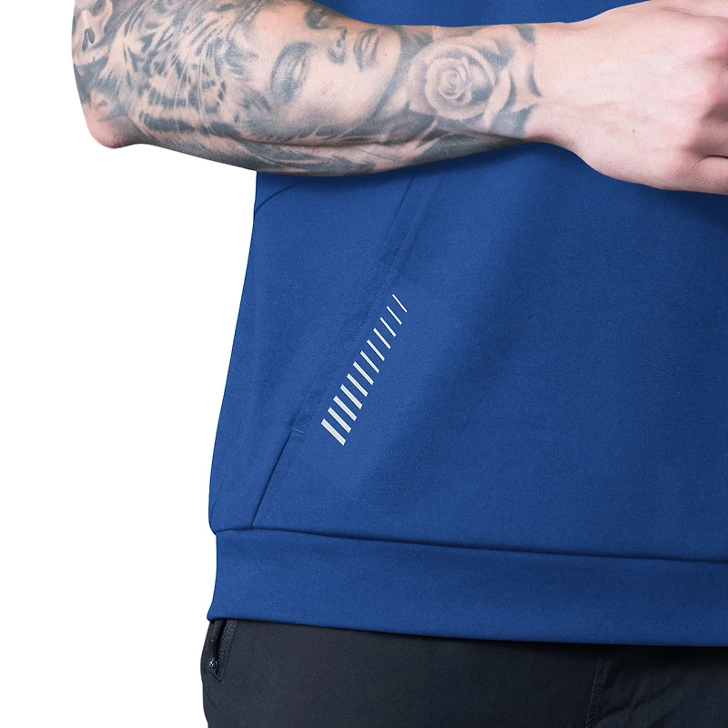 Sweat à capuche sans manches MSX by Michael Strahan Royal New York Giants Tri-Blend Rebound pour homme