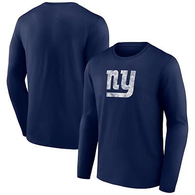 Men's Navy New York Giants Throwback Logo Long Sleeve T-Shirt