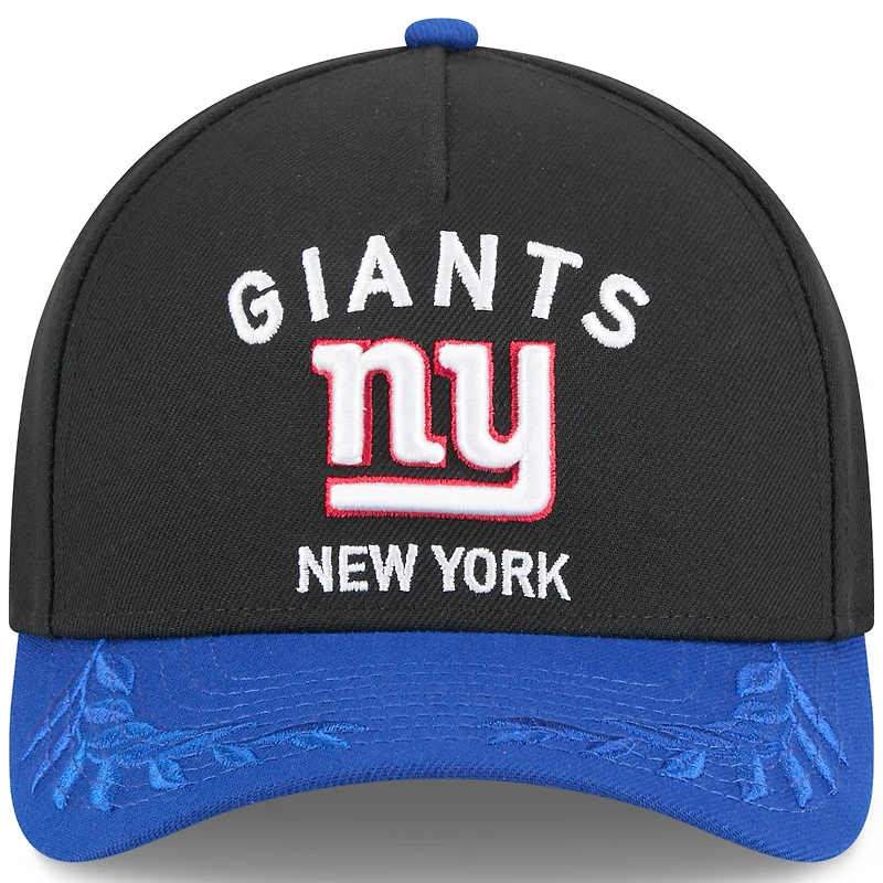 Men's New Era Black/Royal New York Giants 2025 NFL Draft 9FORTY M-Crown A-Frame Adjustable Hat