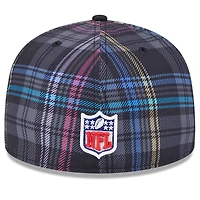 Men's New Era Black York Giants 2024 NFL Crucial Catch Plaid 59FIFTY Fitted Hat