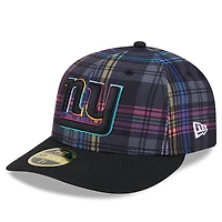 Casquette ajustée 59FIFTY à profil bas carreaux NFL Crucial Catch 2024 New Era pour homme, noire, des York Giants
