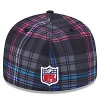 Casquette ajustée 59FIFTY à profil bas carreaux NFL Crucial Catch 2024 New Era pour homme, noire, des York Giants