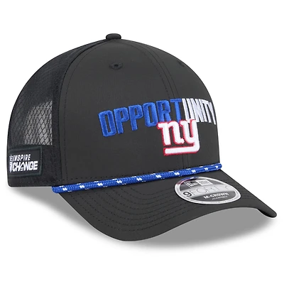 Men's New Era Black New York Giants 2025 Inspire Change 9FORTY M-Crown Adjustable Hat