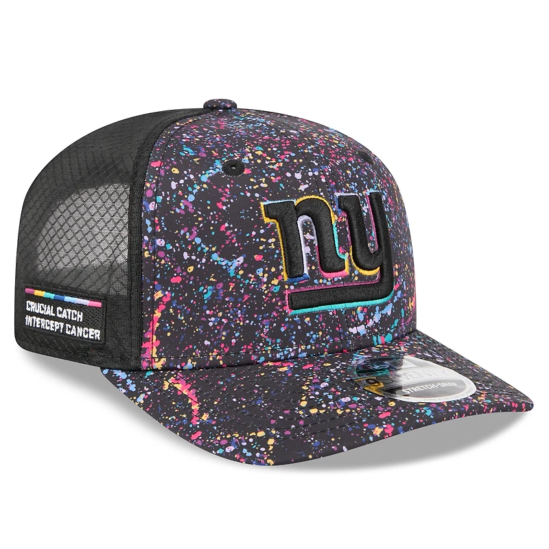 Casquette ajustable New Era noire New York Giants 2025 NFL Crucial Catch 9SEVENTY pour homme