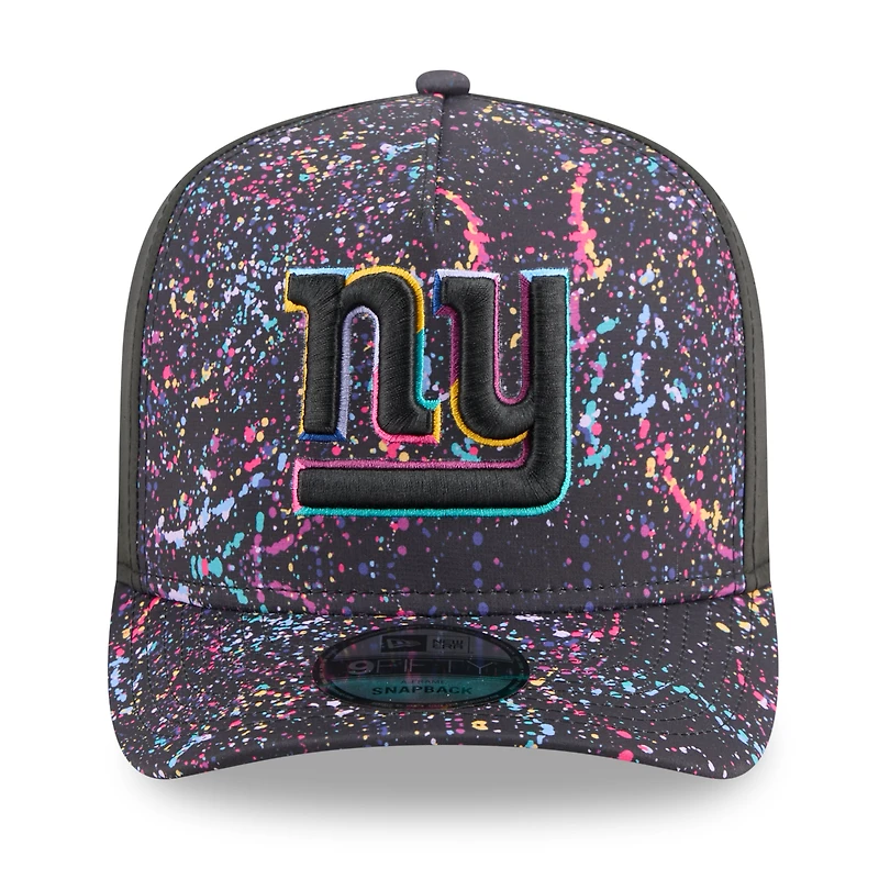 Men's New Era  Black New York Giants 2025 NFL Crucial Catch A-Frame 9FIFTY Snapback Hat