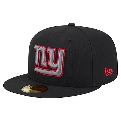 Men's New Era Black York Giants Color Pop 59FIFTY Fitted Hat