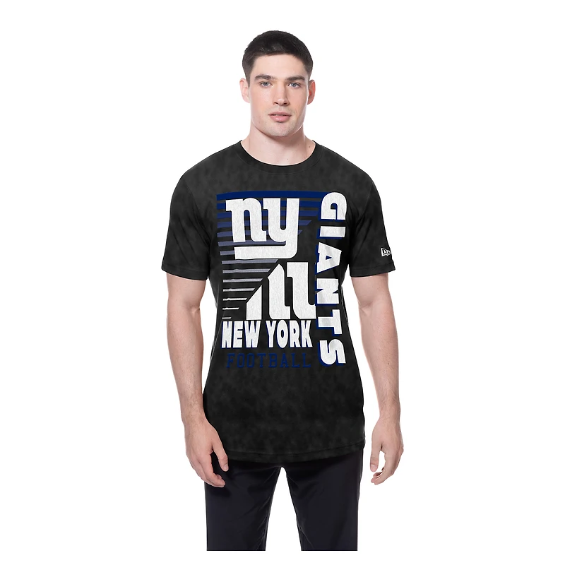 T-shirt oversize délavé aux enzymes New Era noir des York Giants pour homme
