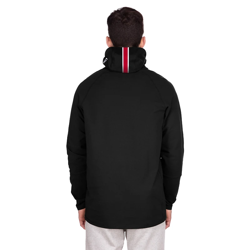 Men's New Era Black York Giants Functional Fandom Balaclava Helmet Stripe Tri-Blend Hoodie