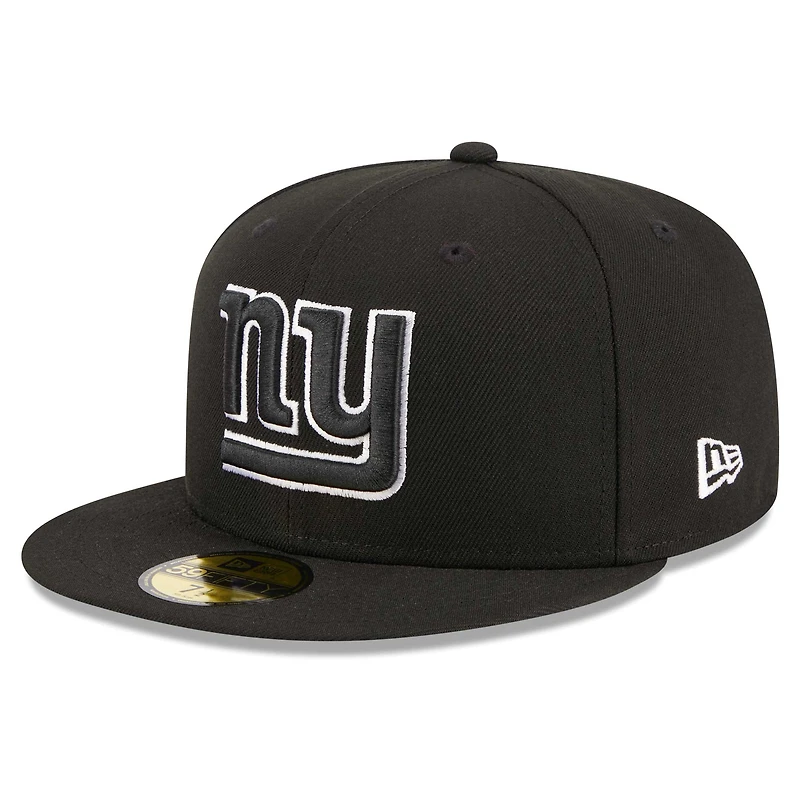 Casquette ajustée 59FIFTY New Era noire pour hommes des York Giants Main Patch