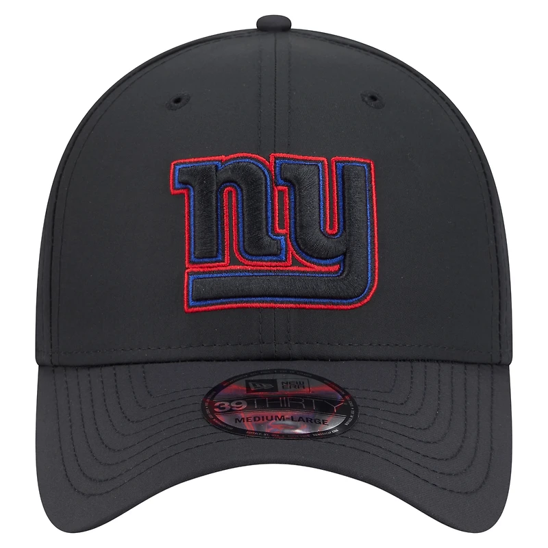 Casquette New Era noire York Giants Night 39THIRTY Flex pour homme